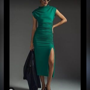 Anthropologie Maya Ruched Cowl Neck Dress